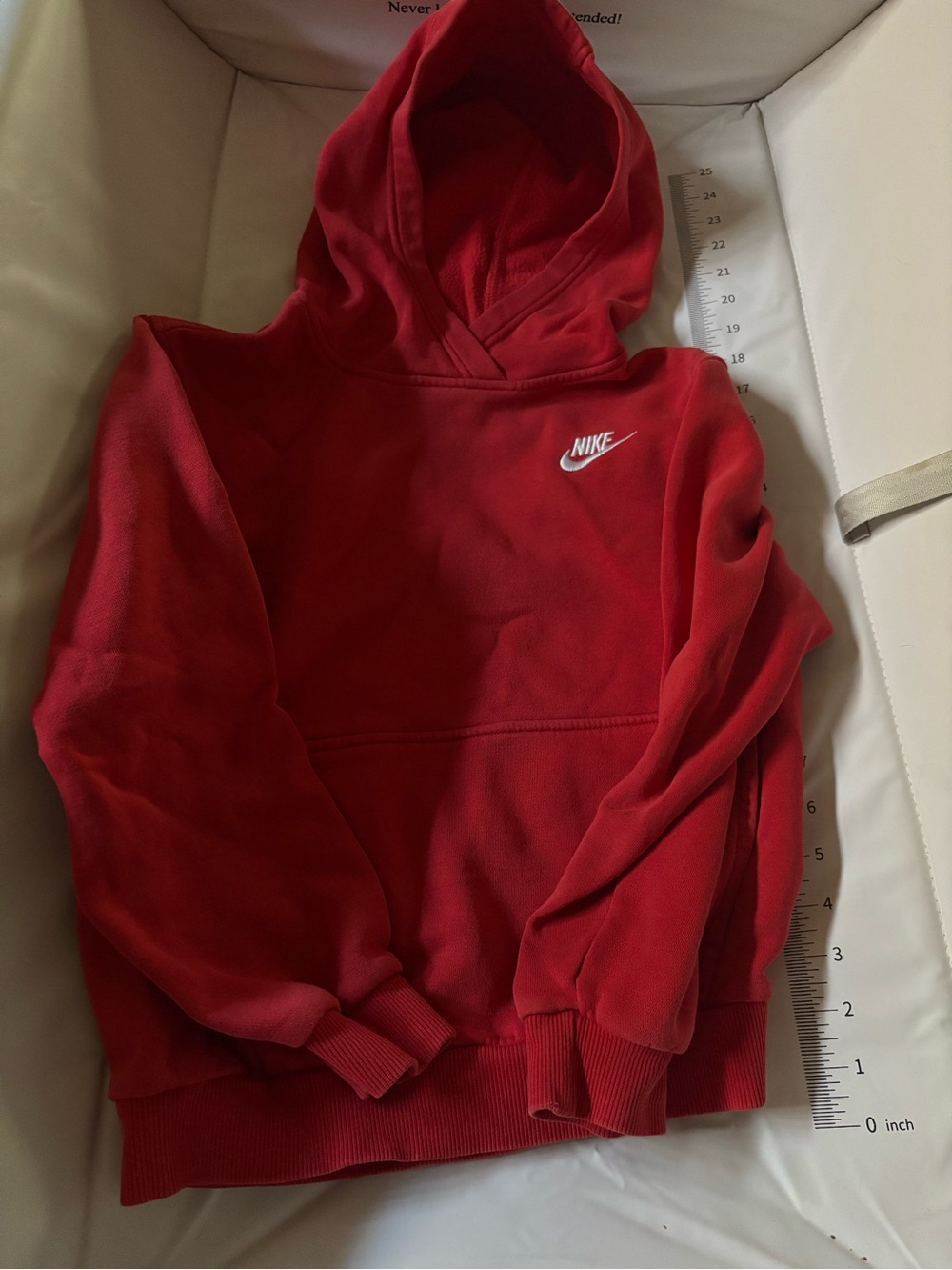 Nike Red Fleece Pullover Hoodie with Swoosh Tag